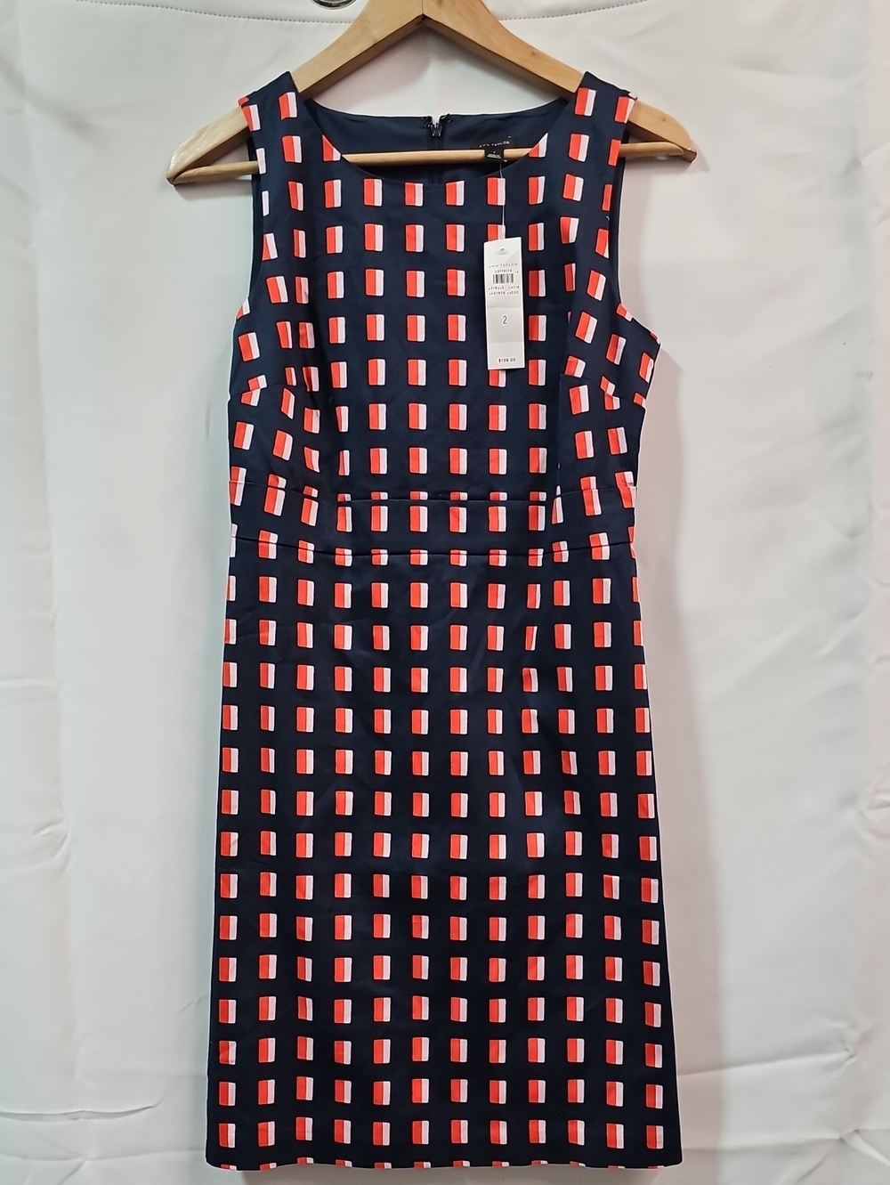 ANN TAYLOR GEOMETRIC BLOCK PRINT SHEATH DRESS BFPM-10-035